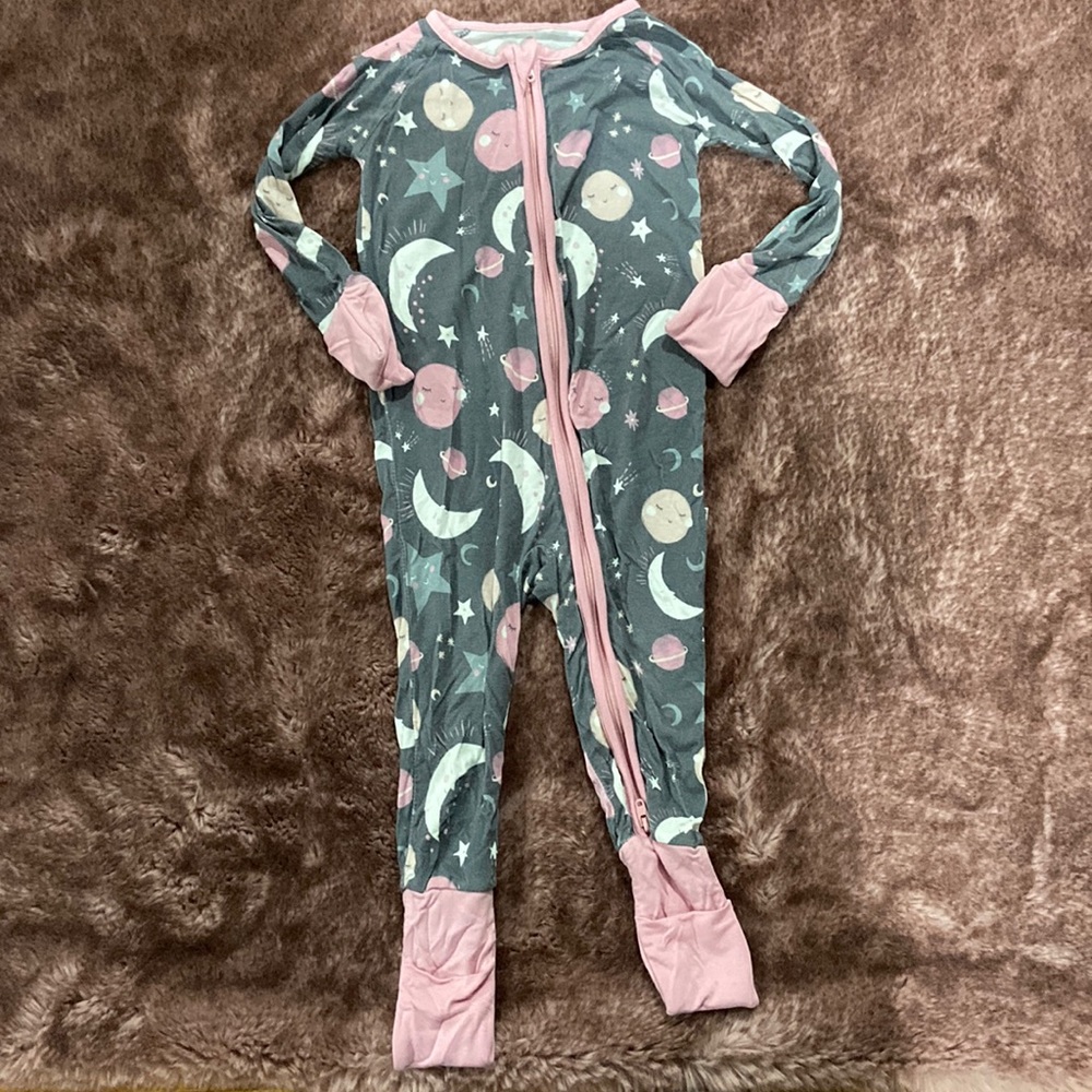 Little Sleepies Pink To the Moon and Back Zippy 6-12 months